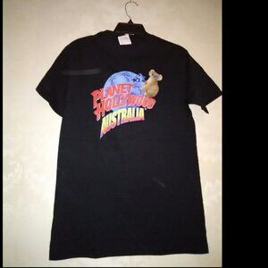 PLANET HOLLYWOOD Australia Black short sleeve T shirt koala bear Size S